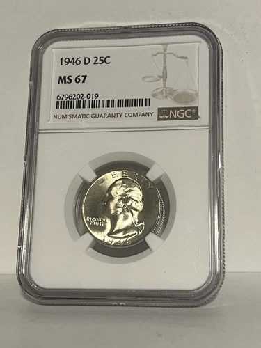 1946年 D 極上宝石 ワシントン クォーター NGC MS 67