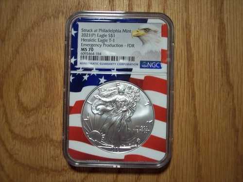 2021 P フィラデルフィア $1 アメリカン シルバー イーグル NGC MS70 緊急 FDOR フラッグ コア 75,625円