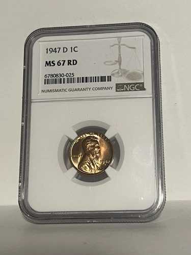 1947-D リンカーン ウィート セント NGC MS67RD MS67 レッド