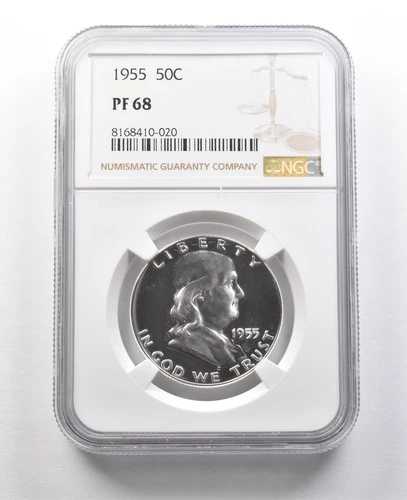 1955年 フランクリン ハーフダラー PF68 NGC グレートコントラスト *8955