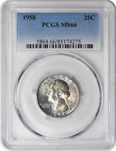 1958年ワシントンシルバークォーター MS66 PCGS