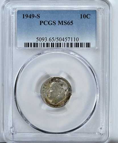 1949-S ルーズベルト ダイム PCGS グレードコイン MS65 #5093