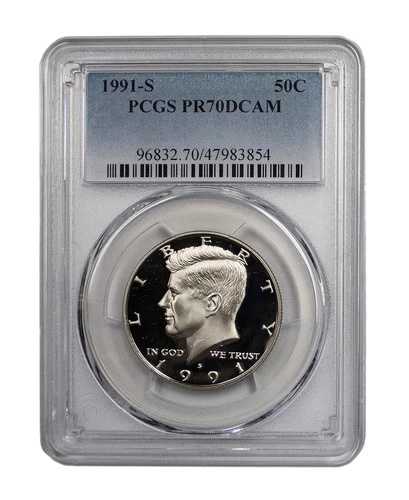 1991年 -S カーボンクラッド ケネディ 50セント ハーフダラー プルーフ DCAM PCGS PR70