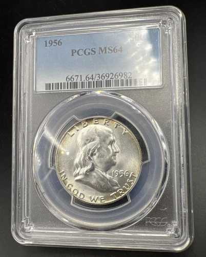 1956年 P フランクリン ハーフドル銀貨 CH BU PCGS MS64 認定 #982