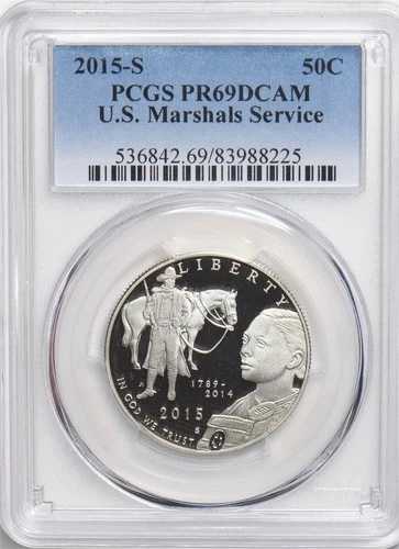 2015年 -S マーシャルズ・サービス ハーフダラー 50セント PCGS RROOF 69 DCAM PC1157*