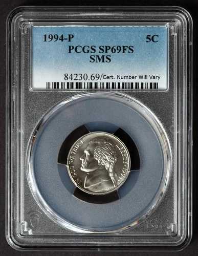1994-P PCGS SP69 FS ジェファーソン ニッケル 5C SMS SP69 フルステップ