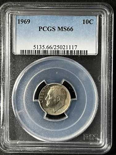 1969年 10セント ルーズベルト ダイム PCGS MS66 25021117
