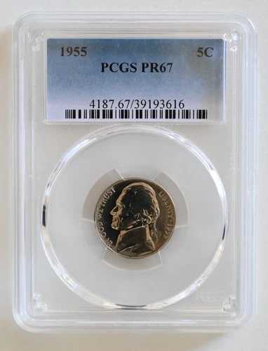 PR67 1955年 ジェファーソン ニッケル PCGS グレード US 5C プルーフ P-MINT EXACT コインの1つ