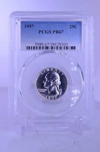 1957年 PR67 PCGS グレード シルバー ワシントン クォータープルーフ 希少 未流通コイン