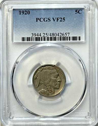 1920年 バッファローニッケル ? PCGS VF25 ? 良好な使用感、良好なディテール！初期VF