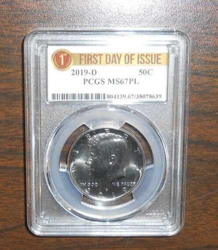 2019 D ケネディ ハーフ PCGS MS67PL 初日発行 - ホワイト 初日発行