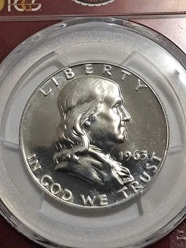 1963年 PCGS PR67 フランクリンハーフ（レッドコア）