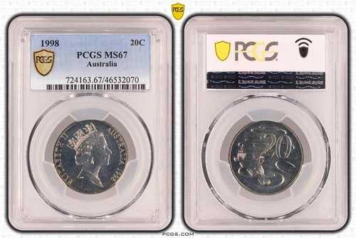 1998年 20セント オーストラリア PCGS MS67 FDC GEM UNC #3813