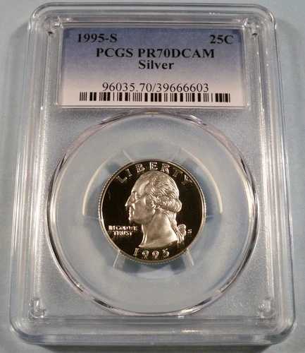 1995-S 25セント シルバー PCGS PR70DCAM ワシントン クォータープルーフ ディープカメオ PR 70 DC