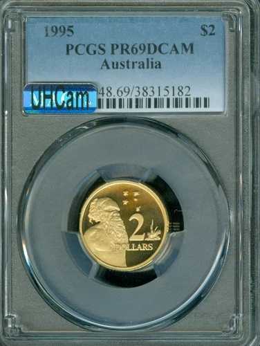 1995年オーストラリア 2ドル PCGS PR69 MAC UHCam & SPOTLESS 。