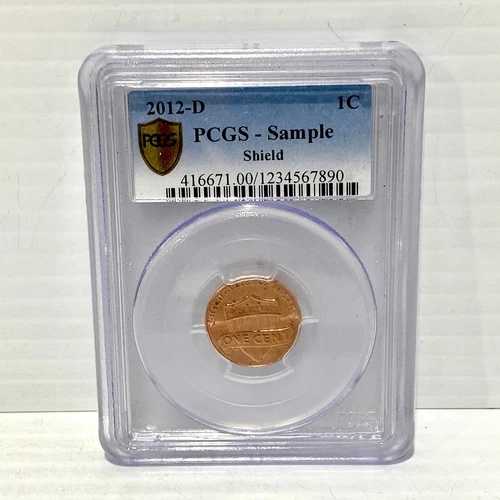 2012-D PCGS AU58BN 1セントコインシールド、BNレギュラーストライク - グレーディング済み