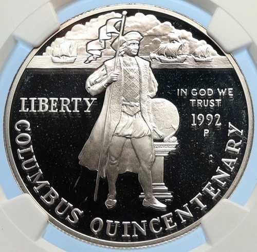 1992年 P USA US コロンバス NASA スペースシャトル プルーフ シルバー ドルコイン NGC i97842
