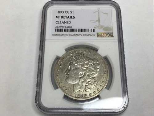 1893-CC モルガン・ダラー VF 詳細 NGC 認定 163,900円