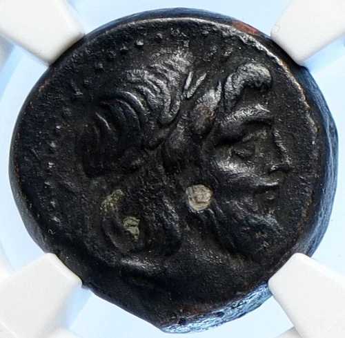 ピエリアのセレウキス 紀元前100年 ゼウスの翼を持つ雷電 古代ギリシャのコイン NGC i106677