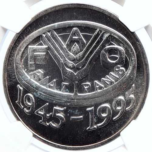 1995年 ルーマニア FAO 食糧農業機関 国連 オールド ヴィンテージ 100レイ コイン NGC i105692