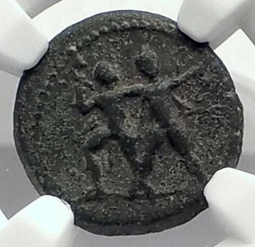 ピシディアのエテナ 古代紀元前1世紀 若い少女と蛇の男性 ギリシャ貨幣 NGC i77366