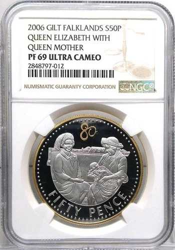 2006年 エリザベス2世 王妃 P50 プルーフ銀貨 NGC PF69UC / 71