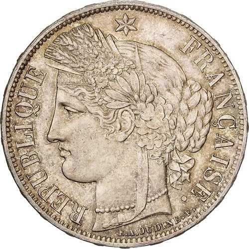 [#981500] フランス5 フランセレス 1870年 パリシルバー MSガドゥリー: 742-｜WORLD RESOURCE【QUEEN店】