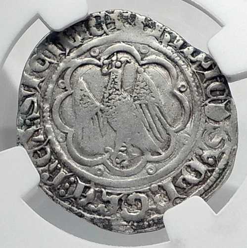 1355年 シチリア シチリア王国 フリードリヒ4世 銀貨 NGC i80501