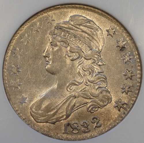 1832年 胸像ハーフドル 50セント NGC認定 AU58 私の写真よりも白く光沢がある｜WORLD RESOURCE【QUEEN店】