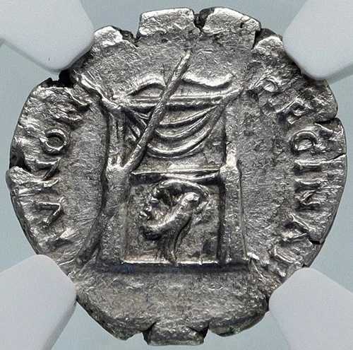 ファウスティナ1世 生涯発行 ローマ銀貨 孔雀の玉座 NGC i85410