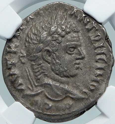 カラカラ 古代ヴィンテージ 198AD オールドシルバー ローマ デナリウス コイン イーグル NGC i88371
