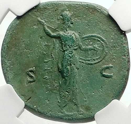 アントニヌス・ピウス帝 140年 ローマ 真正古代ローマコイン ミネルバ NGC i68764｜WORLD RESOURCE【QUEEN店】