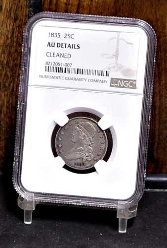 1835年 胸像クォーター - NGC AU 詳細、クリーニング済み (#58584-L)|WORLD RESOURCE【QUEEN店】