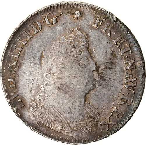 [#868436] フランス、ルイ 14 世、1/2 Ecu de Flandre aux palmes、1693 年、リール、レフォルム