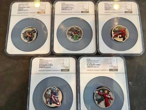 マーベルメダルセット インド銀貨