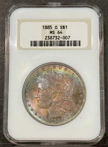 1885-O モルガン銀貨 NGC MS64 ファッティルビートーン