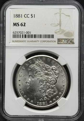 1881年CCモルガン銀貨NGC MS-62