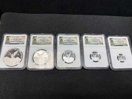 2016MO メキシコ 1.9 オンザ シルバー リベルタ 5 コイン セット - NGC PF70 ウルトラ カメオ