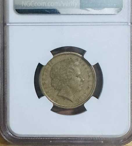 2000年オーストラリアコイン、NGC AU 50認定、1ドル札、10セント硬貨付き、希少