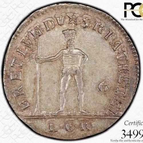 最高品質で唯一@NGC & PCGS AU55 1776 1/6 THALER WILDMAN ドイツ製、シルバー 1776 トーン