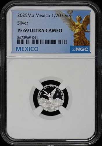 2025 Mo メキシコ 1/20 オンザ リベルタード シルバー NGC PF69UC ロー ミンテージ 200