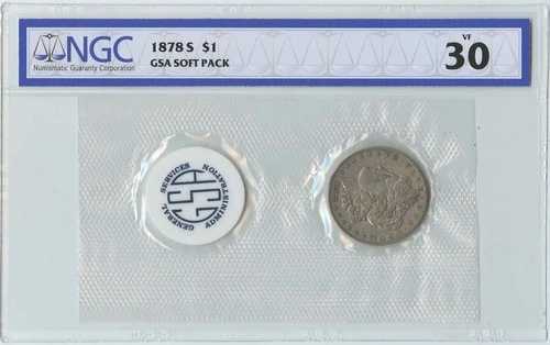 1878-S モルガン・ダラー GSA ソフトパック S$1 NGC VF30