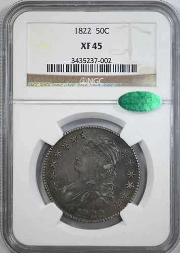 1822年 キャップドバスト ハーフダラー 50セント NGC XF45 CAC
