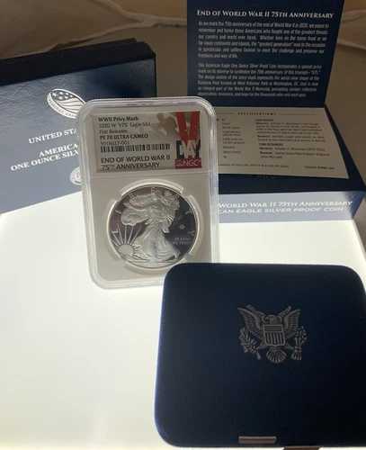 2020年 第二次世界大戦終結75周年記念 アメリカン・シルバー・イーグル V75 NGC PF70