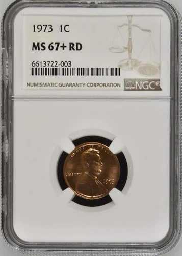 1973年 1C RD リンカーン記念館 1セント NGC MS67+RD 6613722-003
