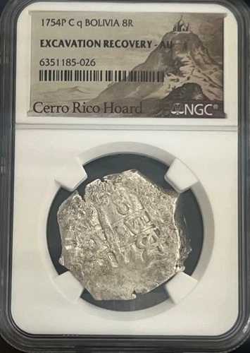 セロ・リコの発掘調査で発見された8レアーレの土地、1754年NGC AU付｜WORLD RESOURCE【QUEEN店】