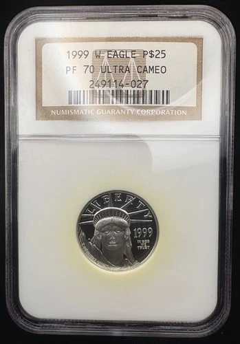 PF-70 1999-W P$25 アメリカン プラチナ イーグル 1/4オンス 0.25 NGC PF 70 ウルトラカメオ