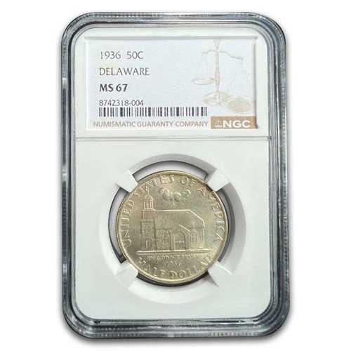 1936年デラウェア州300周年記念ハーフドル記念 MS-67 NGC