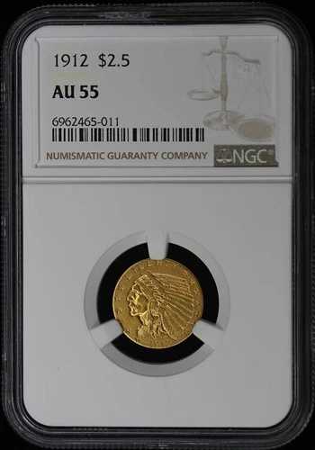 1912年インディアン 2.50ドル NGC AU55