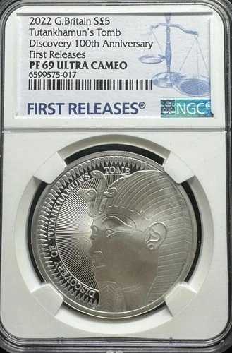 2022年 イギリス NGC MS 69 ツタンカーメン墓 .925 シルバー 28g プルーフ エジプト神